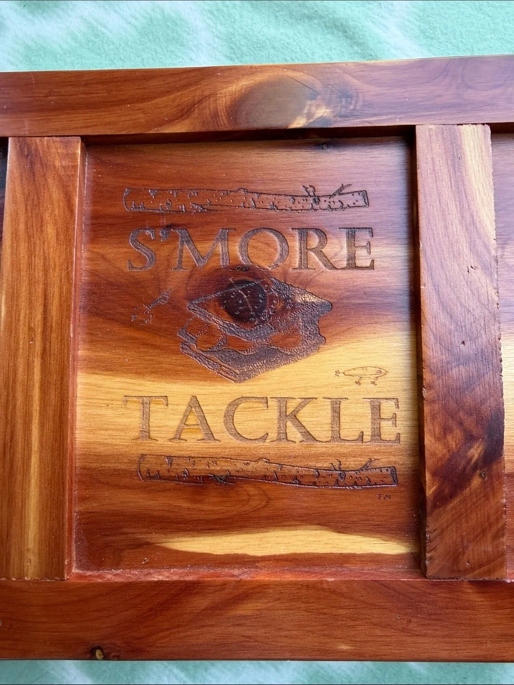 Wooden S'more Tackle Box - Rustic Cedar Finish - Handcrafted